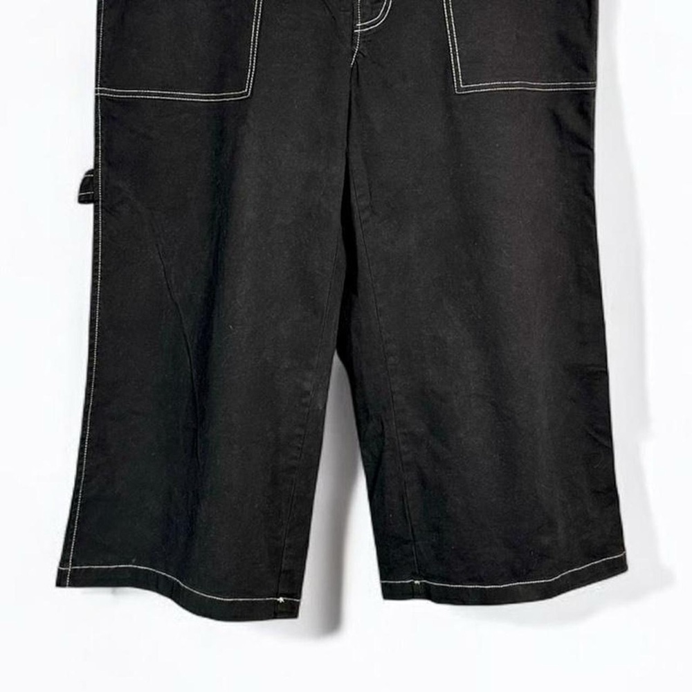 Wild Fable Wide Leg Baggy Utility Carpenter Ankle Capri Pants 14W Black & White - Picture 6 of 8
